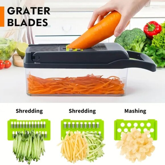 16 in 1 Veggie Slicer Multi-Functional One-Piece Vegetable Cutter. Kitchen Ideas - Picture 3 of 4